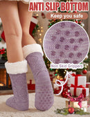 Slipper Fuzzy Socks for Women Fluffy Cozy Cabin Winter Warm Soft Fleece Comfy Thick Socks with Grips