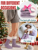 Slipper Fuzzy Socks for Women Fluffy Cozy Cabin Winter Warm Soft Fleece Comfy Thick Socks with Grips