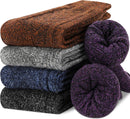 5 Pairs Merino Wool Socks for Women Thermal Warm Thick Winter Hiking Knit Cozy Crew Duty Work Soft Socks for Ladies