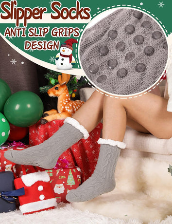 Women Slipper Fuzzy Socks Fluffy Cozy Cabin Warm Winter Soft Thick Comfy Fleece Non Slip Home Socks