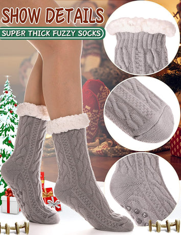 Women Slipper Fuzzy Socks Fluffy Cozy Cabin Warm Winter Soft Thick Comfy Fleece Non Slip Home Socks