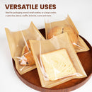 100 Pack Cookie Packaging Bags with Seal, 5.7x6.5 Inch Paper Bakery Bags with Window, Heat Sealable & Grease Resistant To Go Bake Sale Sleeves for Treat, Donut, Cake Slice, Scone, Brownie