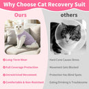 Cat Recovery Suit Cat Onesie, Breathable Anti-Licking Cat Surgery Recovery Suit Female, Kitten Spay Recovery Suit for Cats After Surgery, Cats Surgical Body Suits for Abdominal Wounds