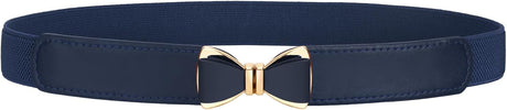Womens Skinny Elastic Belt Stretchy Bow Belt for Women Dresses Thin Waist Ladies Belts