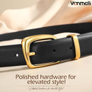 Womens Leather Belt for Jeans Dresses Waist Belt for Women Fashion Retro Gold Buckle Ladies Belts