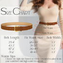 Women Suede Leather Belt for Jeans Dresses Ladies Waist Belt with Retro Gold Buckle