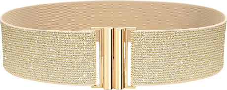 Wide Elastic Stretchy Belts for Women, Trimmer Stretch Waistband Retro Waist Belt for Dresses