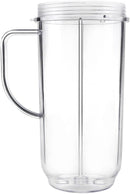 QT Tall 22oz Replacement Part Cup Mug with handle compatible with 250w Magic Bullet On-The-Go Mug