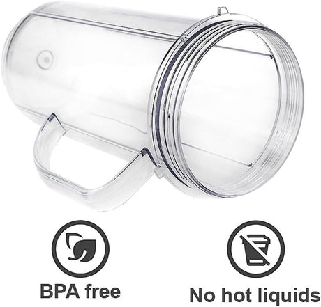 QT Tall 22oz Replacement Part Cup Mug with handle compatible with 250w Magic Bullet On-The-Go Mug