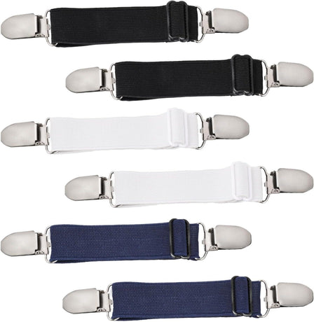 6 Pcs Adjustable Hip Elastic Belt, Elastic Band for Sewing Pant Waist Tightener Pant Elastic Belt Clip Women Men Back Cinch for Jeans Pants Dresses