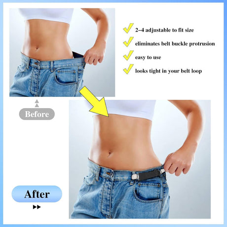 6 Pcs Adjustable Hip Elastic Belt, Elastic Band for Sewing Pant Waist Tightener Pant Elastic Belt Clip Women Men Back Cinch for Jeans Pants Dresses