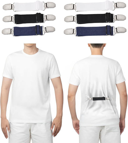 6 Pcs Adjustable Hip Elastic Belt, Elastic Band for Sewing Pant Waist Tightener Pant Elastic Belt Clip Women Men Back Cinch for Jeans Pants Dresses