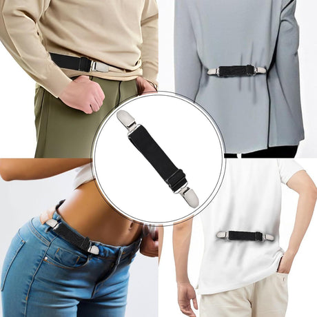 6 Pcs Adjustable Hip Elastic Belt, Elastic Band for Sewing Pant Waist Tightener Pant Elastic Belt Clip Women Men Back Cinch for Jeans Pants Dresses