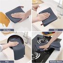 Homaxy 100% Cotton Kitchen Towels and Dishcloths Set, 12 x 12 Inches and 13 x 28 Inches, Set of 8 Bulk Kitchen Towels Set and Terry Kitchen Towels(15" x 25", 6 Pack, Dark Grey)