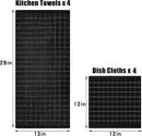 Homaxy Dishcloths Set, 12 x 12 and 13 x 28 Inches, Set of 8 Bulk Cotton Terry Kitchen Towels Set, Black and Premium Kitchen Towels(18”x 28”, 6 Pack), Grey