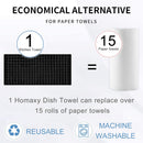 Homaxy Dishcloths Set, 12 x 12 and 13 x 28 Inches, Set of 8 Bulk Cotton Terry Kitchen Towels Set, Black and Premium Kitchen Towels(18”x 28”, 6 Pack), Grey