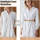 4 Pack Women Skinny Elastic Belt Ladies Fashion Leaf Alloy Buckle Stretchy Thin Waist Belt for Dresses