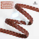 2 Pack Women's Skinny Braided Leather Belts Thin Woven Waist Belts for Jeans Pants Dresses