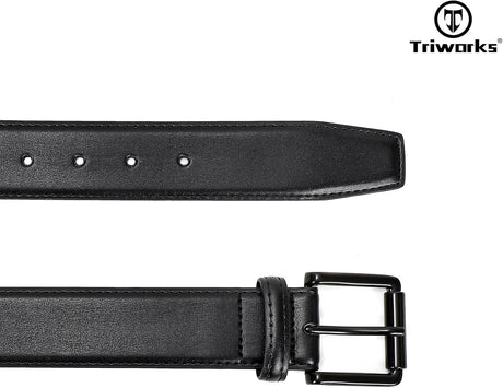 Men Genuine Leather Belt Mens Dress Belt Pin Buckle for Jeans Pants