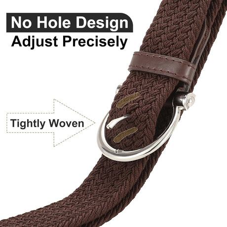 Golf Belts for Men, Nylon Web Braided Stretch Belt, 1.38