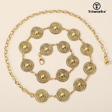 Metal Concho Belt for Women Western Cowgirl Waist Chain Belts for Dresses Jeans Country Concert Outfit Belt