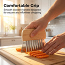 Large Crinkle Cutter French Fry Cutter, Stainless Steel Wavy Slicer with Comfortable Handle, 2026 New Wavy Chopper for Potatoes, Carrots, Vegetables & Fruits (1PC)