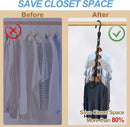 24 Pack Hangers Space Saving Magic Space Saver Storage Smart Plastic Clothes Hanger Organizer Closet Organizers and Storage for Closet Wardrobe Apartment College Dorm Room Essentials, Black