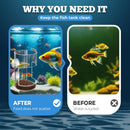 No Mess Aquarium Feeder, 2026 New Acrylic Clear Fish Tank Feeder with Suction Cup, Preventing Food Scattering (Square)