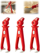 3 Pcs Hot Plate Grippers, Upgraded Bowl Gripper for Kitchen, Multi-Purpose Non-Slip Gripper Tongs for Microwave, Oven, Air Fryer, Steamer, Pots & Bowls (Red)