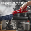 3 Pcs Hot Plate Grippers, Upgraded Bowl Gripper for Kitchen, Multi-Purpose Non-Slip Gripper Tongs for Microwave, Oven, Air Fryer, Steamer, Pots & Bowls (Red)