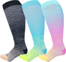 Pl Size Compression Socks for Women Men Wide Calf Extra Large 15-20 mmHg Knee High Sock for Nurses Pregnant Travel