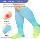 Pl Size Compression Socks for Women Men Wide Calf Extra Large 15-20 mmHg Knee High Sock for Nurses Pregnant Travel