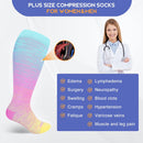 Pl Size Compression Socks for Women Men Wide Calf Extra Large 15-20 mmHg Knee High Sock for Nurses Pregnant Travel