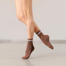 Pilates Grippy Socks for Women Striped Crew Cotton Chioned Non-Slip Yoga Barre Workout Socks 4 Pairs