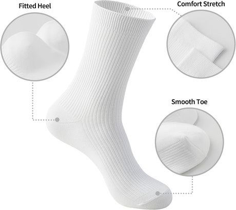 Women’s Combed Cotton Socks 5 Pairs, Cozy Soft Crew&Ruffled Knit Ladies Socks for Casual Troer Dress