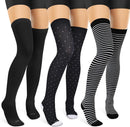 Thigh High Compression Socks for Women 15-20 mmHg Over the Knee Compression Stockings for Men 3 Pair