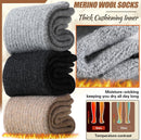 Merino Wool Socks for Women Hiking Thermal Warm Winter Thick Boot Cozy Crew Comfy Work Socks for Ladies 5 Pairs