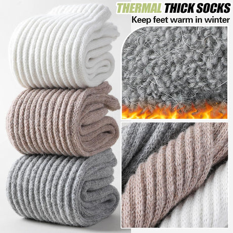 Merino Wool Slouch Boot Socks Thermal Warm Winter Thick Scrunch Cozy Crew Socks for Women 4 Pairs