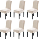 Dining Chair Covers Velvet Stretch Chair Covers for Dining Room Set of 6 Parson Chair Slipcovers Chair Protectors Covers, Soft Thick Solid Velvet Fabric Washable, Ivory