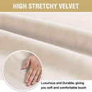 Dining Chair Covers Velvet Stretch Chair Covers for Dining Room Set of 6 Parson Chair Slipcovers Chair Protectors Covers, Soft Thick Solid Velvet Fabric Washable, Ivory