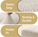 Dining Chair Covers Velvet Stretch Chair Covers for Dining Room Set of 6 Parson Chair Slipcovers Chair Protectors Covers, Soft Thick Solid Velvet Fabric Washable, Ivory