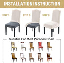 Dining Chair Covers Velvet Stretch Chair Covers for Dining Room Set of 6 Parson Chair Slipcovers Chair Protectors Covers, Soft Thick Solid Velvet Fabric Washable, Ivory