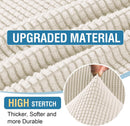 Sectional Couch Covers 8 Pieces Stretch Sofa Covers for Sectional Sofa Set Separate L Shaped Couch Cover for Both Left/Right Couch (Seat and Back: 1 Chaise + 3 Sofa, Ivory)