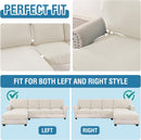 Sectional Couch Covers 8 Pieces Stretch Sofa Covers for Sectional Sofa Set Separate L Shaped Couch Cover for Both Left/Right Couch (Seat and Back: 1 Chaise + 3 Sofa, Ivory)