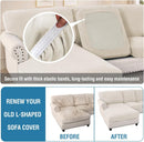 Sectional Couch Covers 8 Pieces Stretch Sofa Covers for Sectional Sofa Set Separate L Shaped Couch Cover for Both Left/Right Couch (Seat and Back: 1 Chaise + 3 Sofa, Ivory)