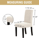 Stretch Dining Chair Covers Set of 6 Chair Covers for Dining Room Parsons Chair Slipcover Chair Protectors Covers Dining, Feature Textured Checked Jacquard Fabric, Ivory