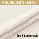 Stretch Dining Chair Covers Set of 6 Chair Covers for Dining Room Parsons Chair Slipcover Chair Protectors Covers Dining, Feature Textured Checked Jacquard Fabric, Ivory