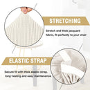 Stretch Dining Chair Covers Set of 6 Chair Covers for Dining Room Parsons Chair Slipcover Chair Protectors Covers Dining, Feature Textured Checked Jacquard Fabric, Ivory