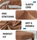 100% Waterproof Dining Chair Covers Stretch Chair Covers for Dining Room Set of 6 Parson Chair Slipcovers Chair Protectors Covers Dining, Soft Thick Solid Fleece Fabric Washable, Camel
