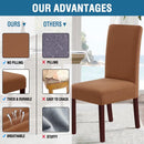100% Waterproof Dining Chair Covers Stretch Chair Covers for Dining Room Set of 6 Parson Chair Slipcovers Chair Protectors Covers Dining, Soft Thick Solid Fleece Fabric Washable, Camel